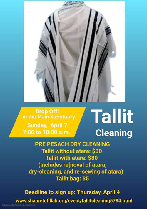 Banner Image for Tallit Cleaning