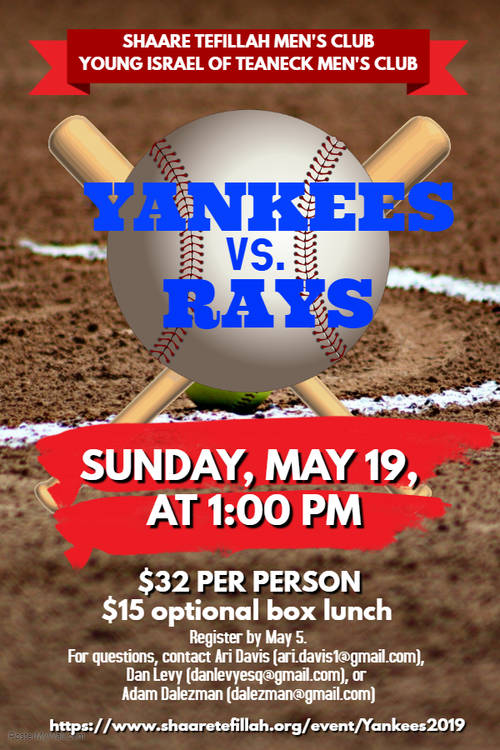 Banner Image for Men's Club: Yankees vs. Rays