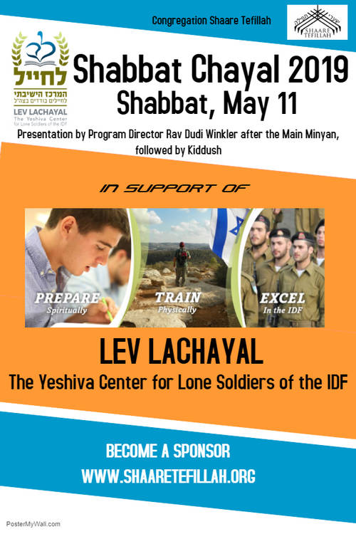 Banner Image for Shabbat Chayal 2019 